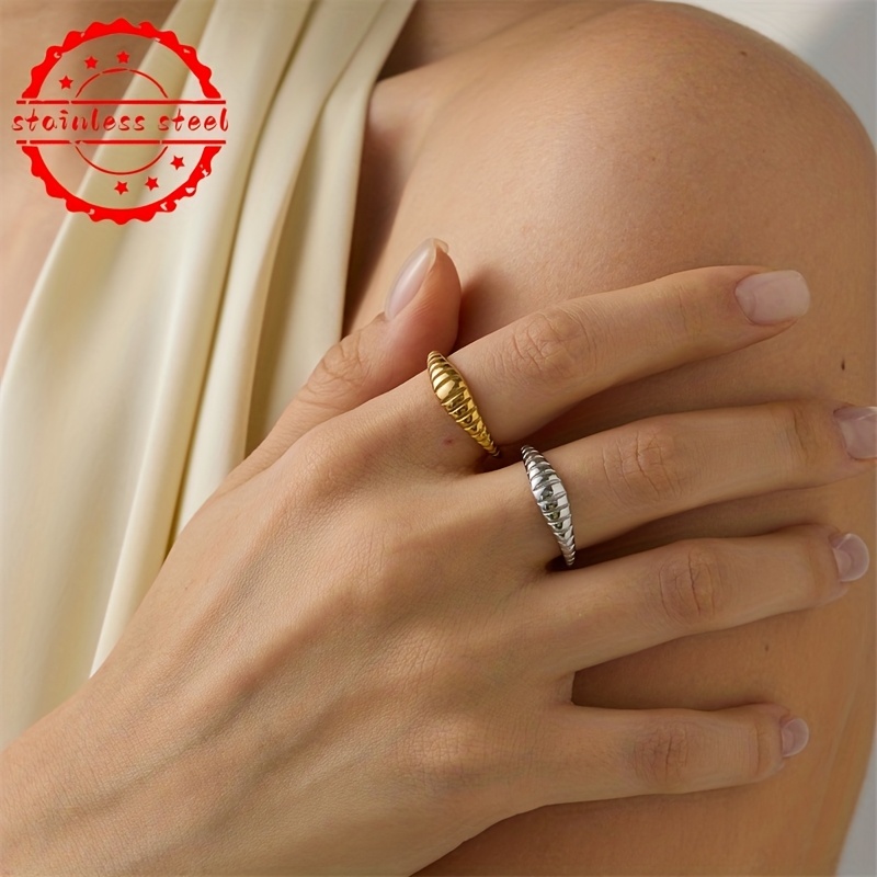 Unisex Vintage Stainless Steel Knot Horn Ring